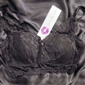 NWT Rhonda Shear Black Lace Bralette